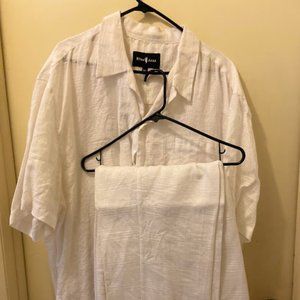 Blue Jazz White Linen Outfit